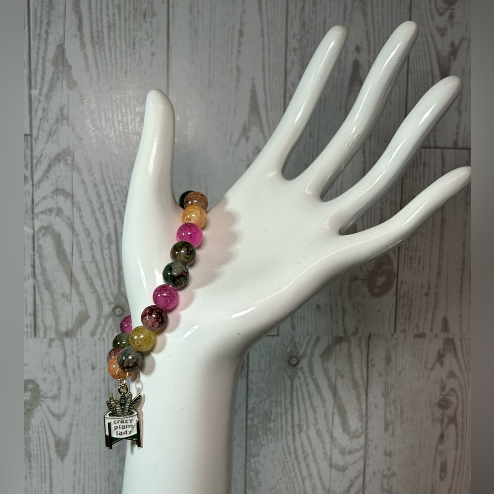 EarthToned Beaded Charm Bracelet